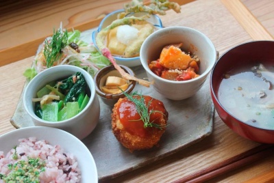 無農薬野菜をふんだんに使った料理を提供